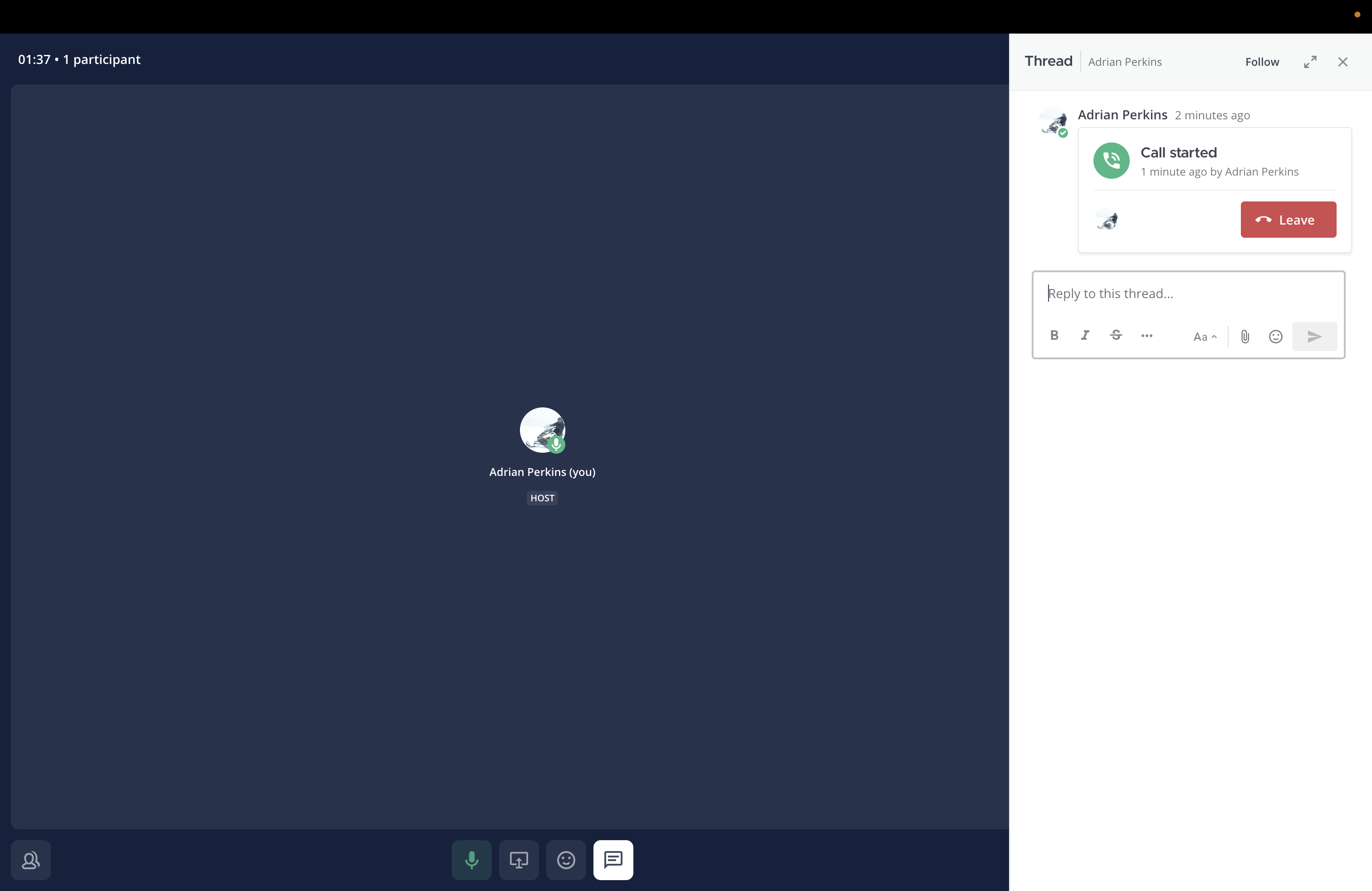 mattermost calls screenshot