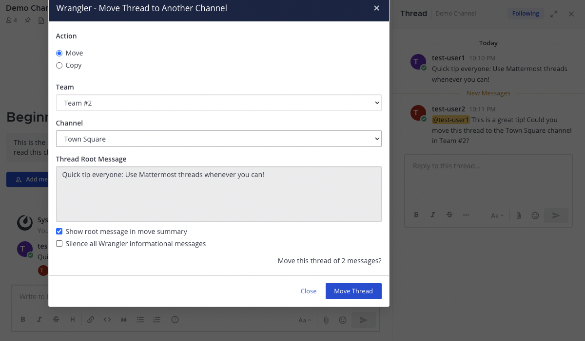 Move Thread Options