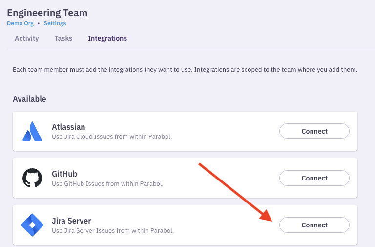 JIRA Server Integration