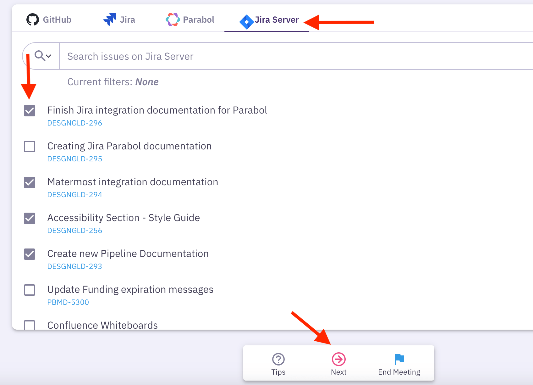 jira server tab