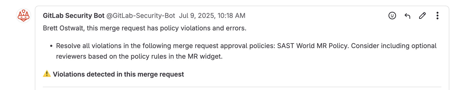 securitybot mr message